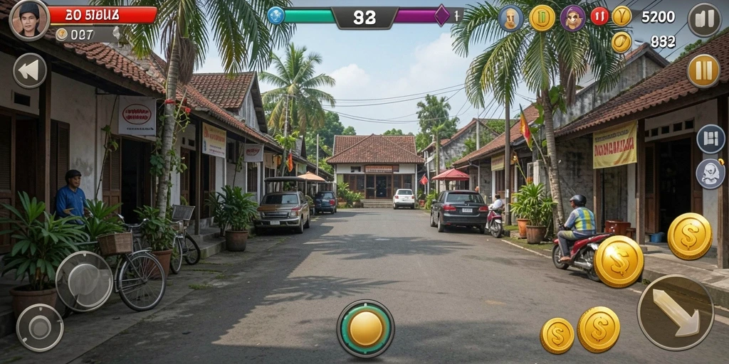 Screenshot menunjukkan karakter utama dalam aksi.